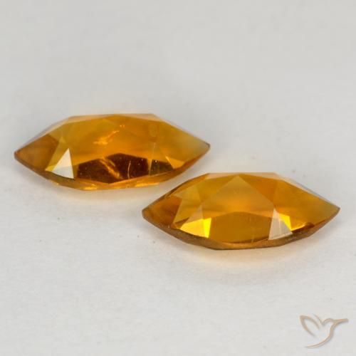 Citrine Gemstones in 8.1 x 4.1 mm Size for Sale, Citrine Stones in Orange Brown Color