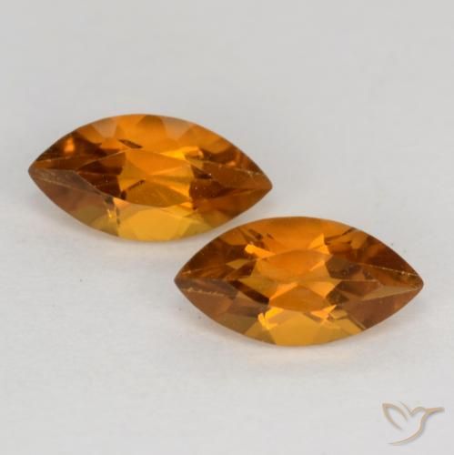 1.06 ct Orange Citrine, 7.9 x 4 mm Marquise Cut From Brazil, Photo A