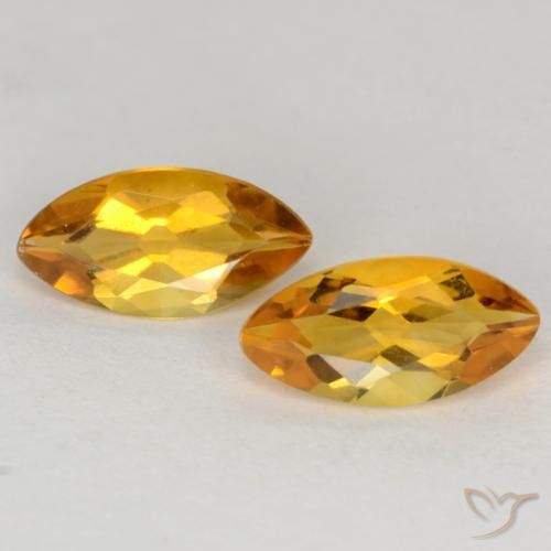 0.97 ct Yellow Citrine, 8 x 4.1 mm Marquise Cut From Brazil, Photo A