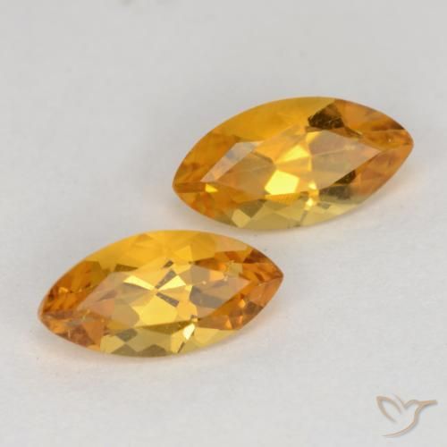 1.08 ctw Golden Citrine Stones, Natural Citrine in Marquise Facet Shape for Sale