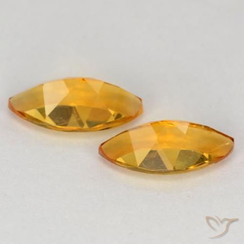Citrine Gemstones in 8.1 x 4.3 mm Size for Sale, Citrine Stones in Deep Orange-Gold Color