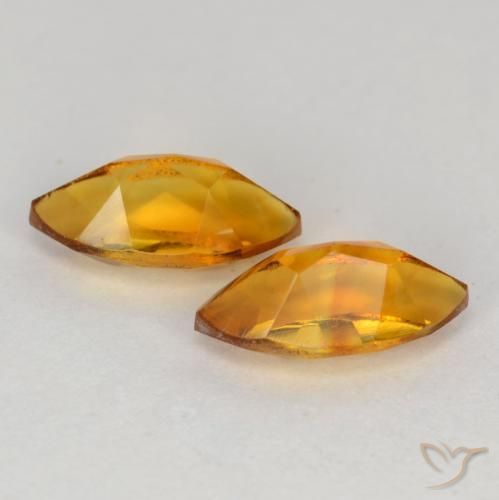 Citrine Gemstones in 8 x 4 mm Size for Sale, Citrine Stones in Medium Orange Color