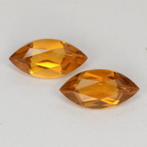 Orange Brown Citrine Gem - 0.5ct Marquise Facet (ID: 541249)