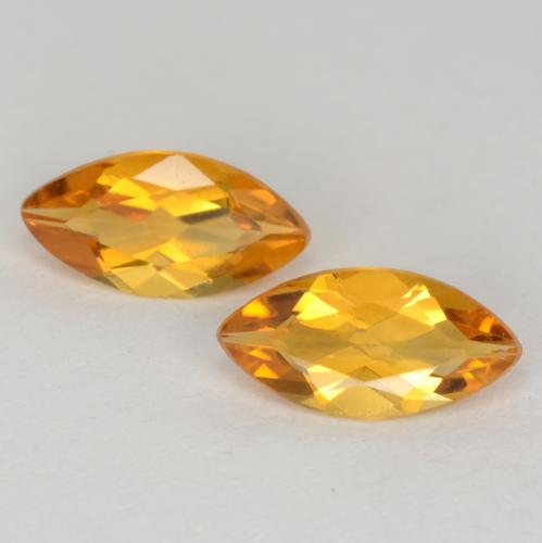 Dark Golden Citrine Gem - 0.4ct Marquise Facet (ID: 541251)