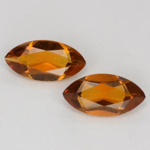Deep Orange Citrine Gem - 0.5ct Marquise Facet (ID: 541253)