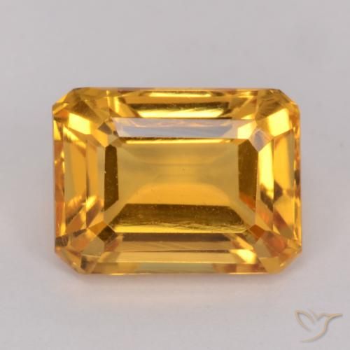 Orange-Gold Citrin Edelstein - 1.7ct Oktagon facettiert (ID: 541519)