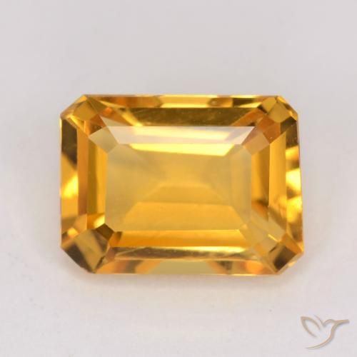 1.32 ct Golden Citrine Gemstone, Citrine Gem in Octagon Facet Shape for Sale.