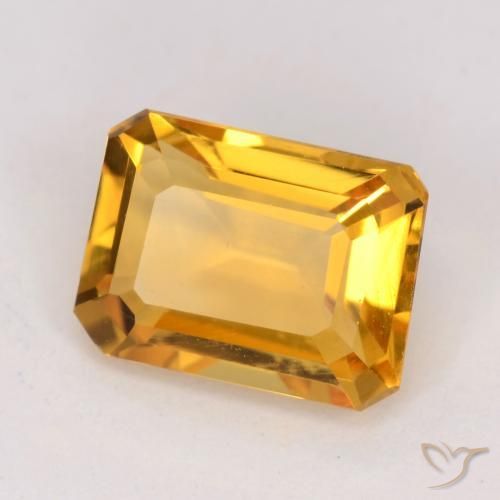 1.32 ct Golden Citrine Stone, Natural Citrine in Octagon Facet Shape for Sale