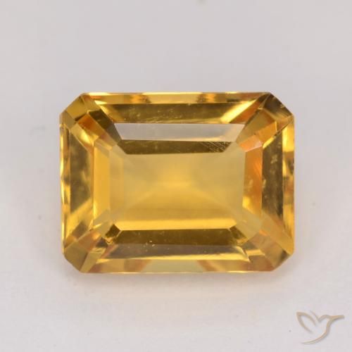 1.47ct Natural Dark Golden Citrine, Emerald Cut, VVS-VS