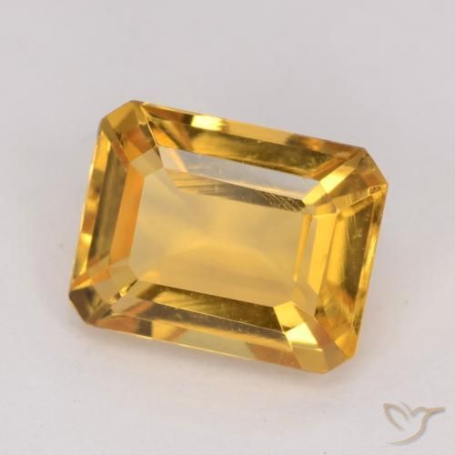 1.47 ct Golden Citrine Stone, Natural Citrine in Octagon Facet Shape for Sale