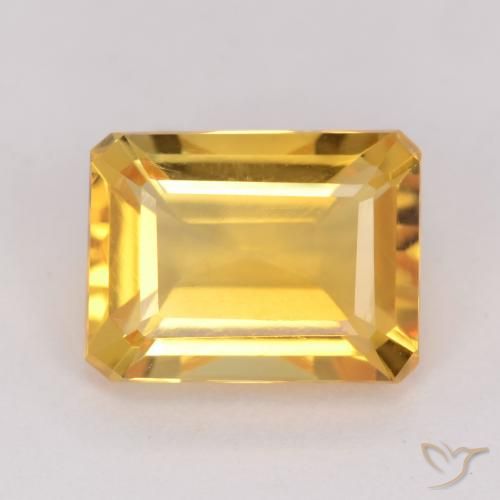 1.54 ct Golden Citrine Gemstone, Citrine Gem in Octagon Facet Shape for Sale.