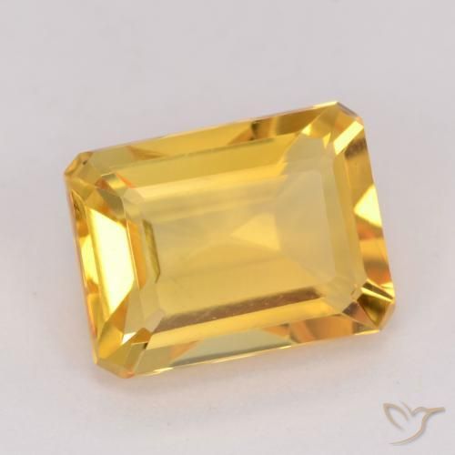 1.54 ct Golden Citrine Stone, Natural Citrine in Octagon Facet Shape for Sale
