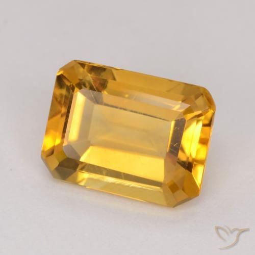 1.20 ct Golden Citrine Stone, Natural Citrine in Octagon Facet Shape for Sale