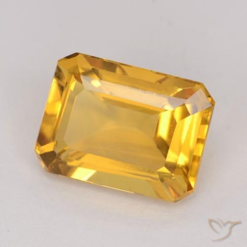 1.49 ct Golden Citrine Stone, Natural Citrine in Octagon Facet Shape for Sale
