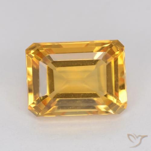1.44ct Natural Dark Golden Citrine, Emerald Cut, VVS-VS