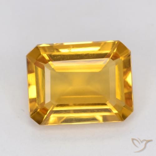 1.44ct Natural Golden Orange Citrine, Emerald Cut, VVS-VS