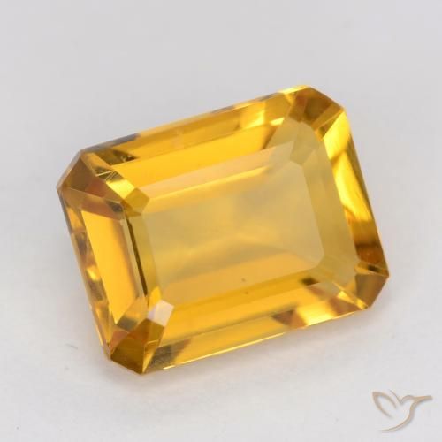 1.44 ct Golden Citrine Stone, Natural Citrine in Octagon Facet Shape for Sale