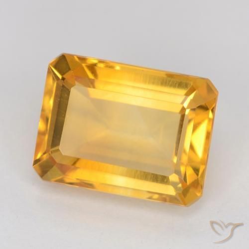 1.57 ct Golden Citrine Stone, Natural Citrine in Octagon Facet Shape for Sale