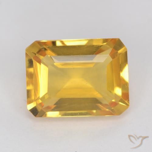 1.45ct Natural Golden Citrine, Emerald Cut, VVS-VS