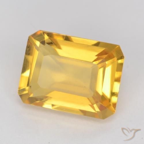 1.45 ct Golden Citrine Stone, Natural Citrine in Octagon Facet Shape for Sale