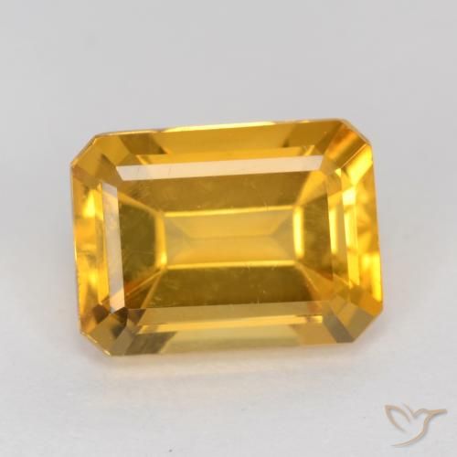 1.37ct Natural Orange-Gold Citrine, Emerald Cut, VVS-VS