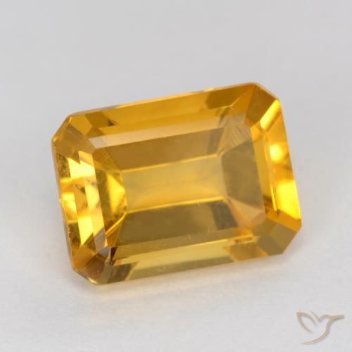 1.37 ct Golden Citrine Stone, Natural Citrine in Octagon Facet Shape for Sale