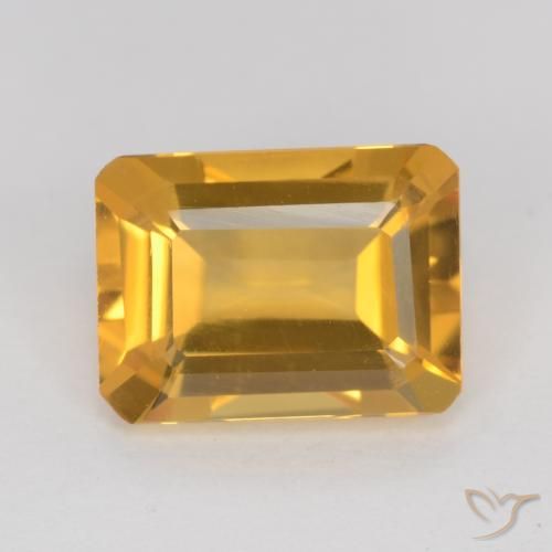 1.24 ct Golden Citrine Gemstone, Citrine Gem in Octagon Facet Shape for Sale.
