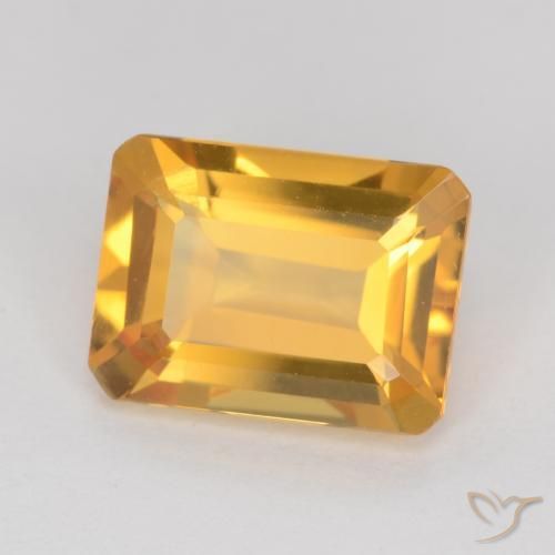 1.24 ct Golden Citrine Stone, Natural Citrine in Octagon Facet Shape for Sale