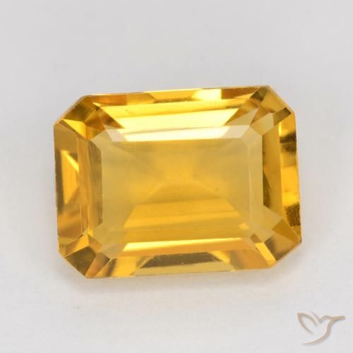 Medium Golden Citrin Edelstein - 1.4ct Oktagon facettiert (ID: 541614)