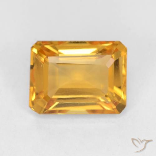 1.67ct Natural Dark Golden Citrine, Emerald Cut, VVS-VS