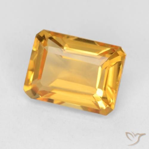 1.67 ct Golden Citrine Stone, Natural Citrine in Octagon Facet Shape for Sale