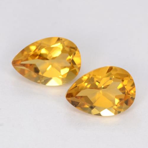 Dark Golden Citrine Gem - 0.7ct Pear Facet (ID: 541919)