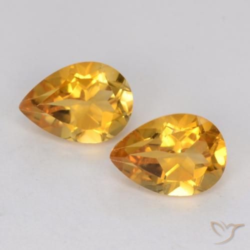 1.36 ct Yellow Citrine, 7.1 x 5.1 mm Pear Cut From Brazil, Photo A