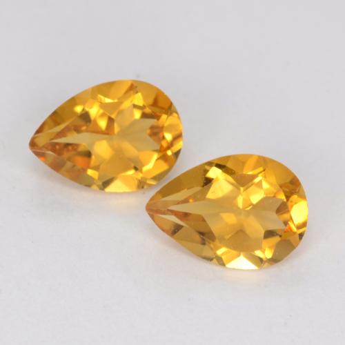 Deep Golden Orange Citrine Gem - 0.6ct Pear Facet (ID: 541928)