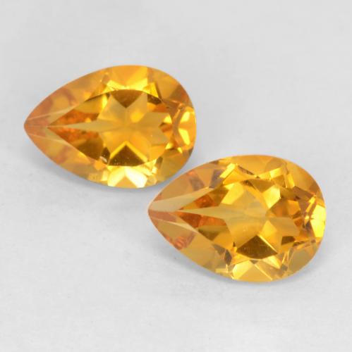 Deep Orange-Gold Citrine Gem - 0.8ct Pear Facet (ID: 542109)
