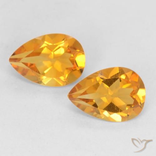 1.33 ct Yellow Citrine, 7.1 x 5.1 mm Pear Cut From Brazil, Photo A