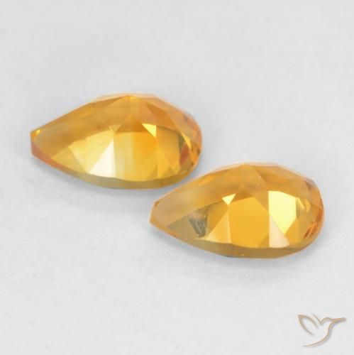 Citrine Gemstones in 7 x 5 mm (calibrated) Size for Sale, Citrine Stones in Orange-Gold Color