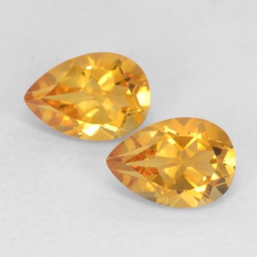 Deep Golden Orange Цитрин Камень - 0.7ct Фасетная Груша (ID: 542114)