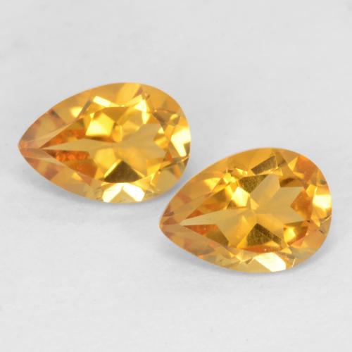 Dark Golden Citrine Gem - 0.7ct Pear Facet (ID: 542115)