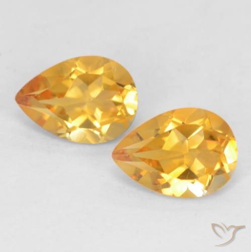 1.29 ct Yellow Citrine, 7.2 x 5.1 mm Pear Cut From Brazil, Photo A