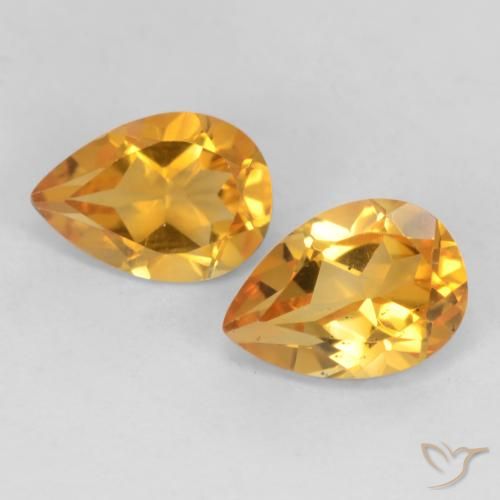 1.27 ct Yellow Citrine, 7.1 x 5.1 mm Pear Cut From Brazil, Photo A