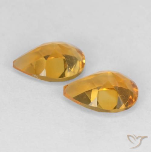 Citrine Gemstones in 7 x 5 mm (calibrated) Size for Sale, Citrine Stones in Dark Orange-Gold Color