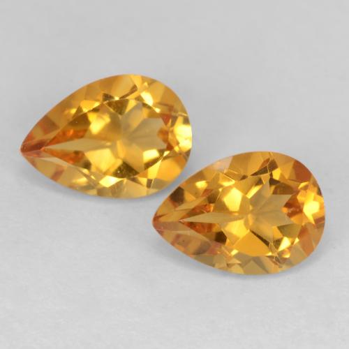 Deep Orange-Gold Citrine Gem - 0.7ct Pear Facet (ID: 542566)