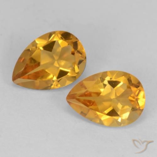 1.48ctw Natural Dark Orange-Gold Citrine, Pear Shape, VS