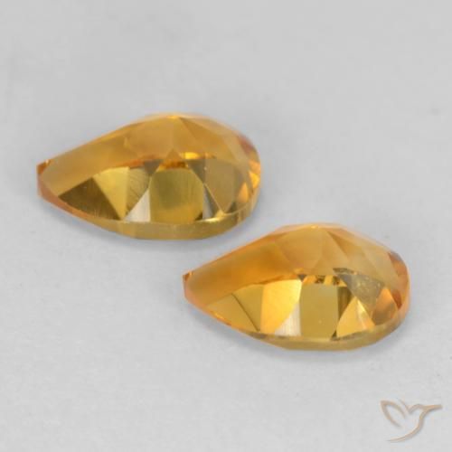 Citrine Gemstones in 7 x 5 mm (calibrated) Size for Sale, Citrine Stones in Dark Orange-Gold Color