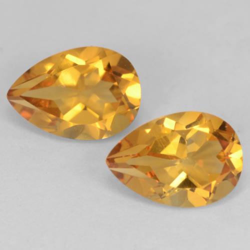 Deep Orange-Gold Citrin Edelstein - 0.7ct Birnen Schliff (ID: 542569)