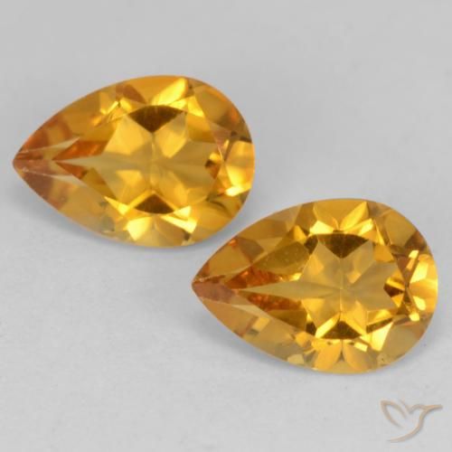 1.28 ct Yellow Citrine, 7.1 x 5.1 mm Pear Cut From Brazil, Photo A