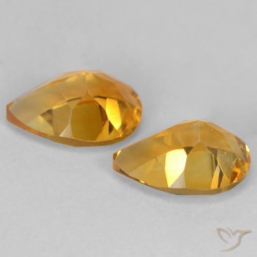 Citrine Gemstones in 7 x 5 mm (calibrated) Size for Sale, Citrine Stones in Deep Orange-Gold Color