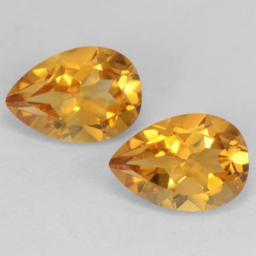 Dark Orange-Gold Цитрин Камень - 0.7ct Фасетная Груша (ID: 542571)