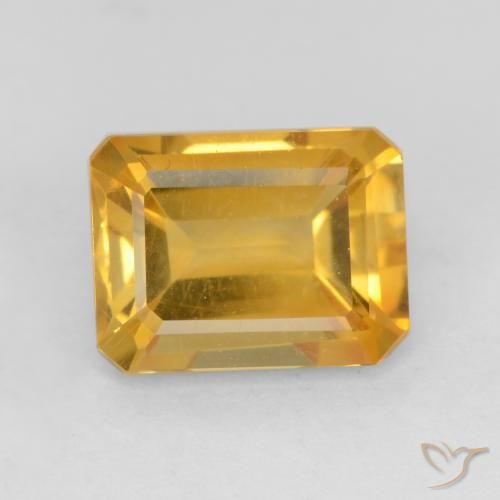 1.57ct Natural Orange-Gold Citrine, Emerald Cut, VVS-VS